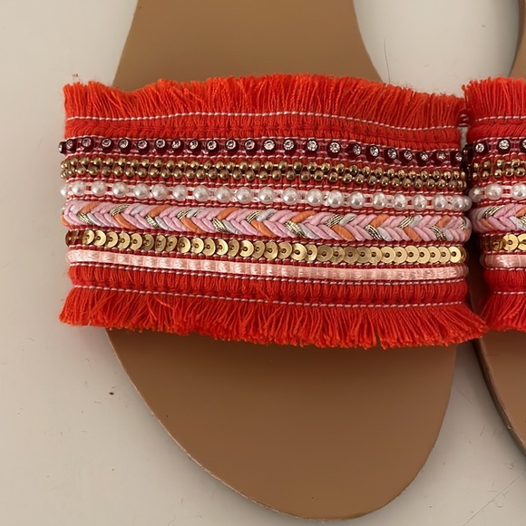 Forever 21 Beaded Fringe-Vamp Sandals - Picture 4 of 6